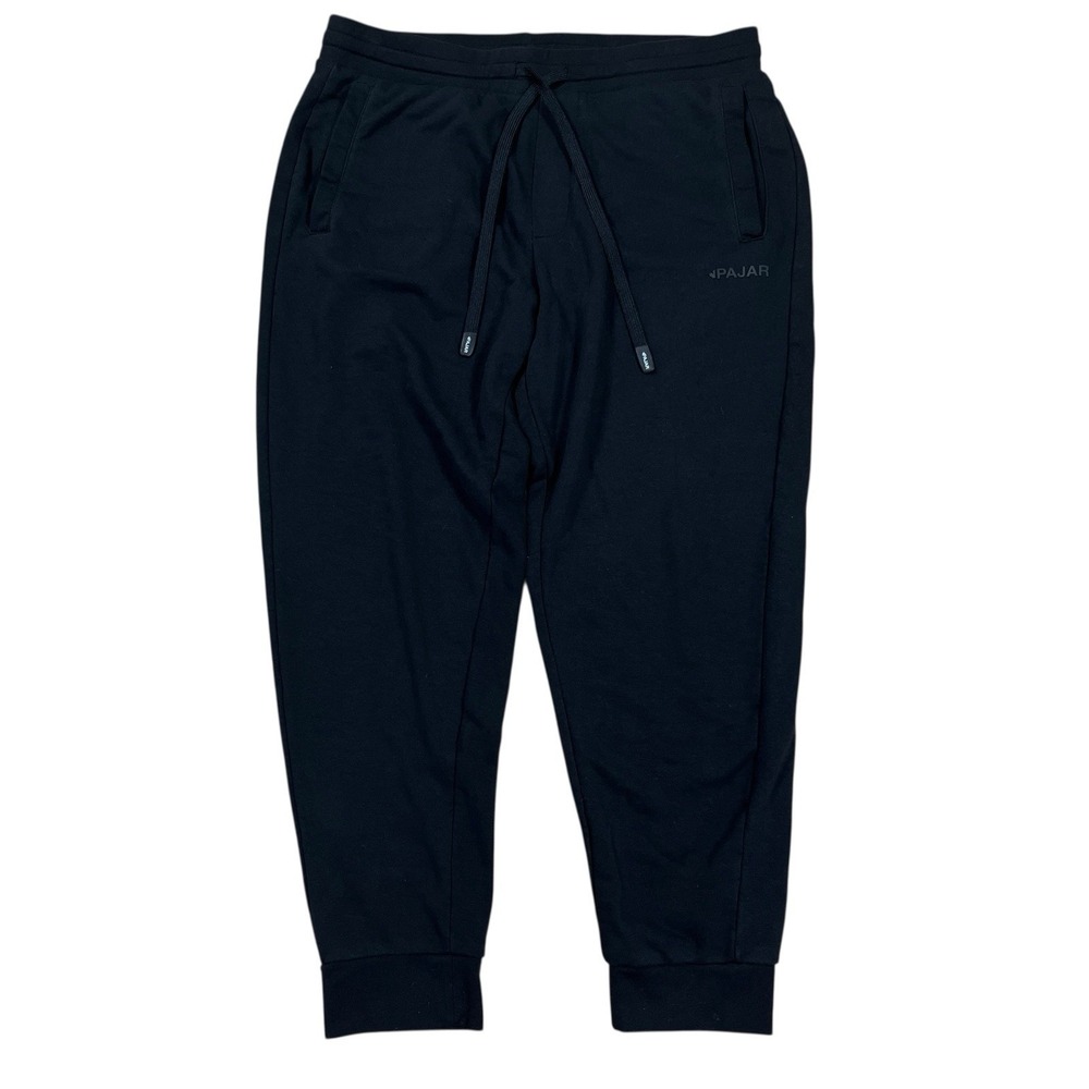 Pajar Canada Terry Cloth Sweatpants Mens M Black Soft Pockets Drawstring Cozy